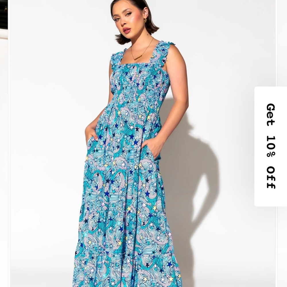 Dressed in LALA Vibrant Blue Floral Maxi Dress